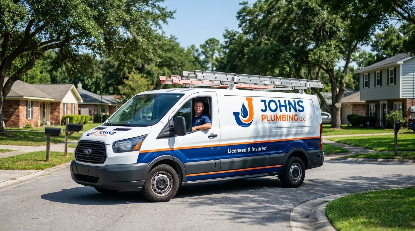Johns Plumbing LLC service van in Wailuku, HI