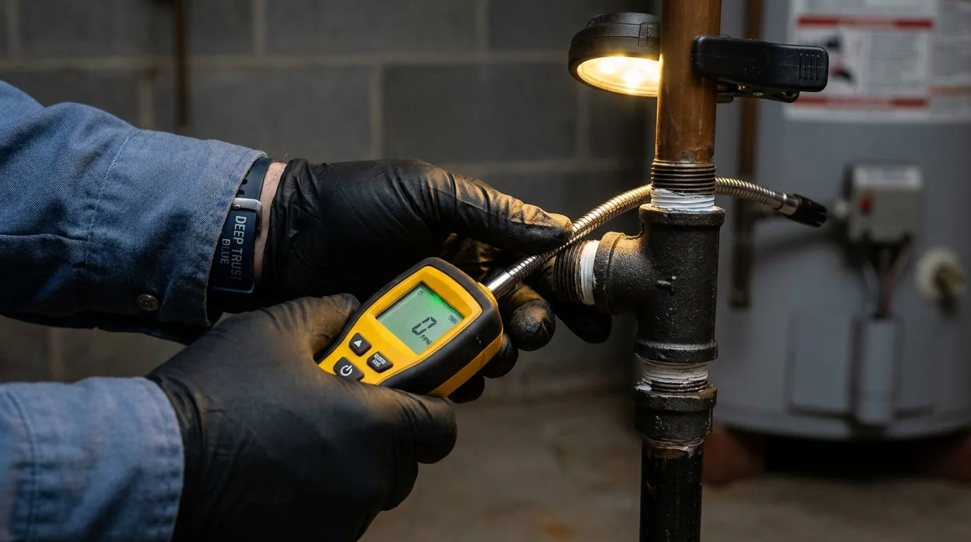 Gas leak detection with electronic sniffer by Johns Plumbing LLC in Wailuku
