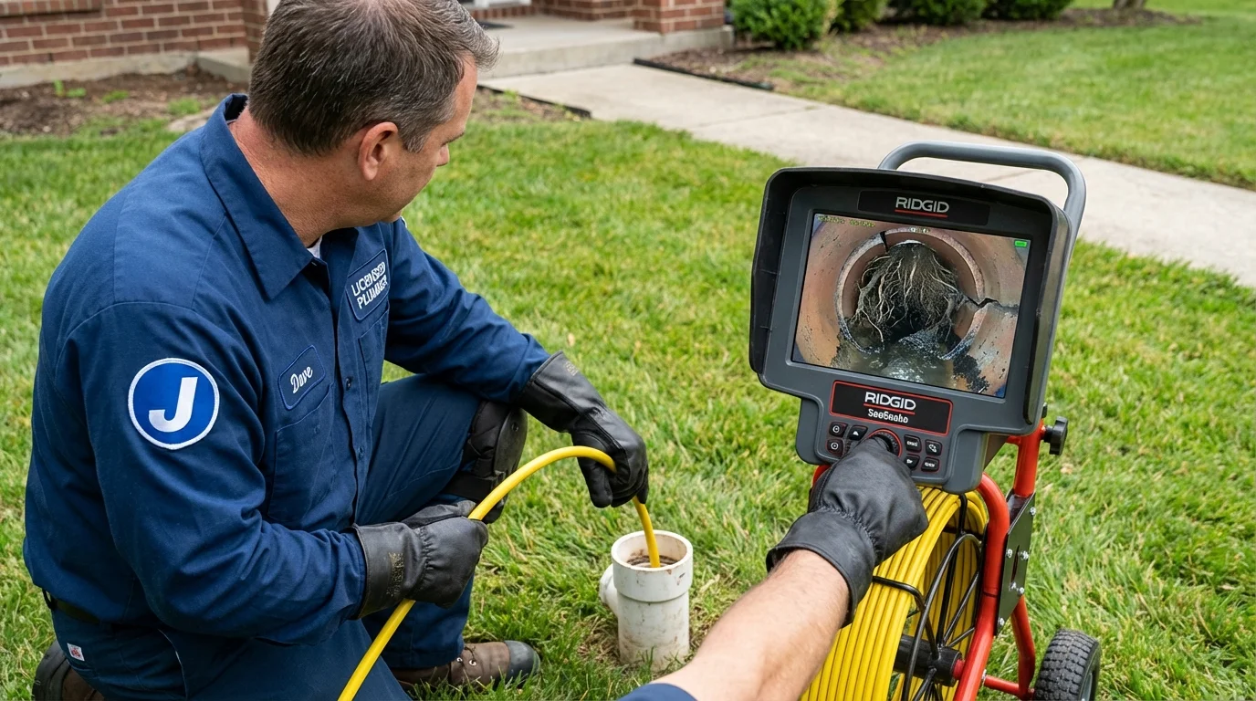 Sewer camera inspection being performed by Johns Plumbing LLC in Wailuku